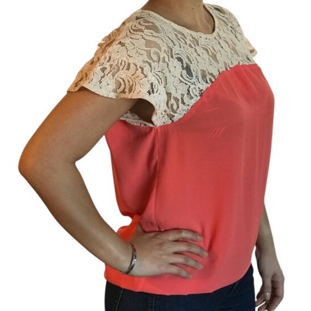 MAEVE CORAL & CREAM BLOUSE SIZE‎ XS